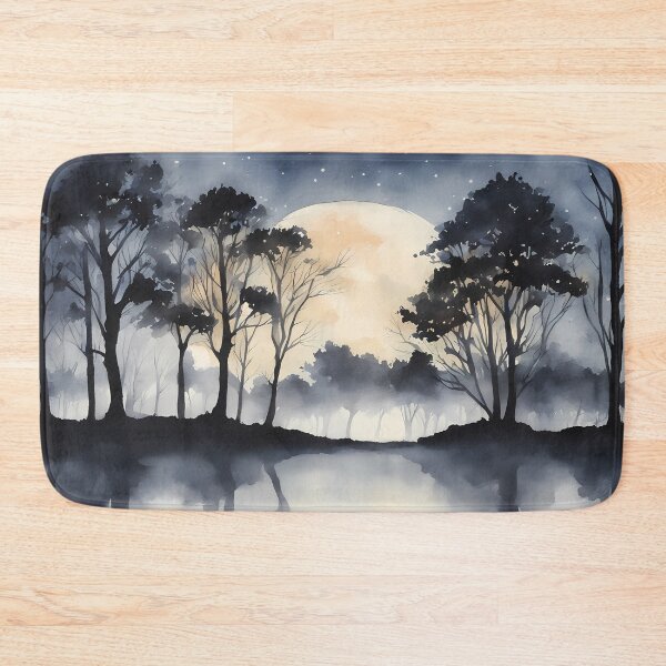 Item preview, Black Silhouette Moon Landscape designed and sold by CalmnessbyChoice.
