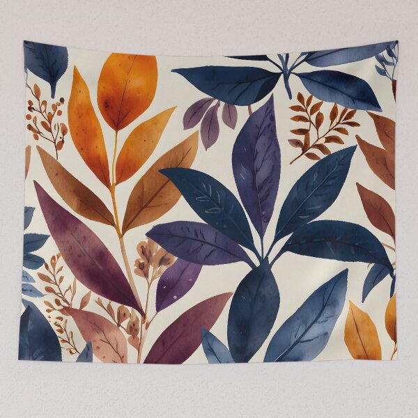 Item preview, Where Leaves Tell Stories, Fall Inspired Minimalist Nature, Watercolor Botanical Seamless Pattern, Modern Boho Autumn Leaves designed and sold by Kintsugi99.