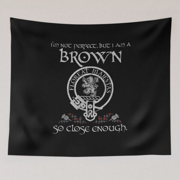 Item preview, Brown clan Scottish surname crest badge motto tartan sporran kilt men women designed and sold by Clan1093.