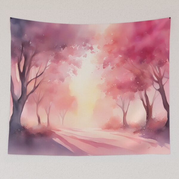 Item preview, Pink Silhouette Pathway at Dawn designed and sold by CalmnessbyChoice.