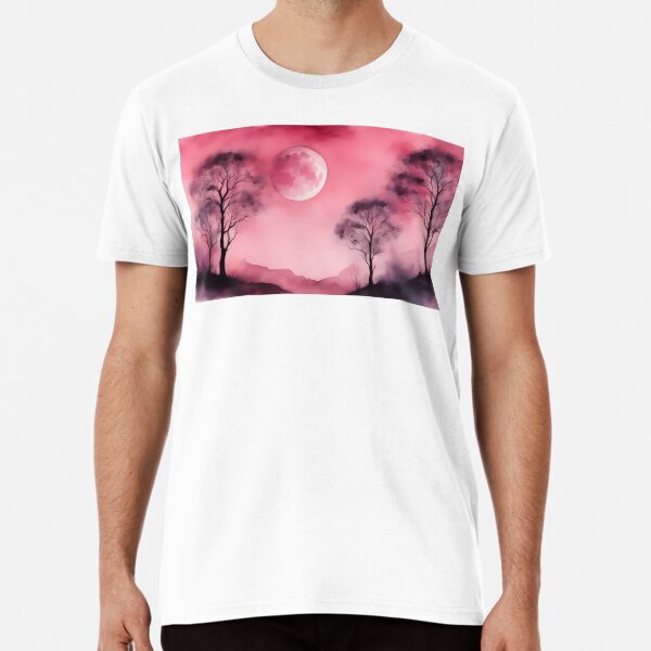 Vista previa del artículo con la obra «Bosque de luna llena rosa», diseñado y vendido por BookCovered.