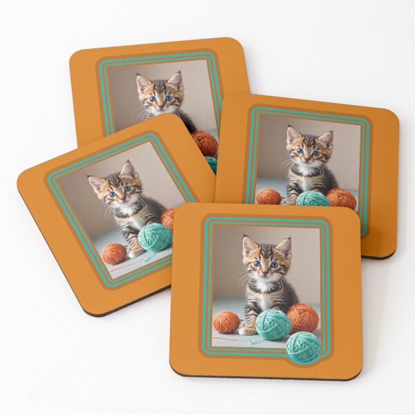 Item preview, Adorable Kitten With Balls of Yarn designed and sold by dontcryimhere.