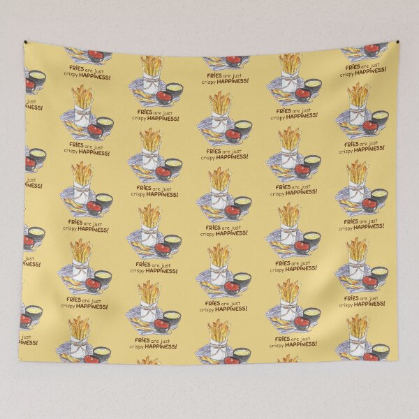 Item preview, Watercolor French Fries Crispy Happiness Quote  designed and sold by Green2711.