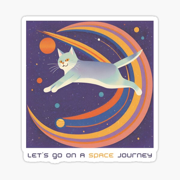 Vista previa del artículo con la obra «Vamos a un viaje espacial Gatos en el espacio», diseñado y vendido por Dareline.