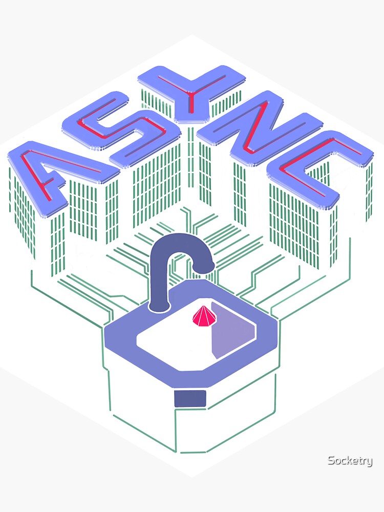 Thumbnail 3 of 3, Sticker, Async Logo designed and sold by Socketry.