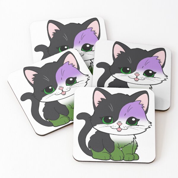 Item preview, Kawaii Genderqueer Cat – Genderqueer Pride Cute Design designed and sold by Travelslightly.