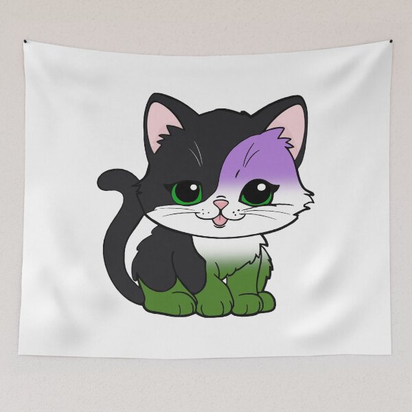 Item preview, Kawaii Genderqueer Cat – Genderqueer Pride Cute Design designed and sold by Travelslightly.
