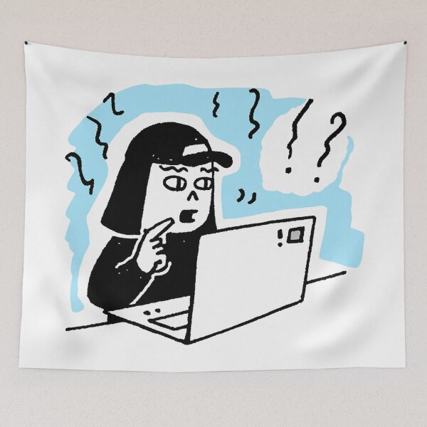 Item preview, Confused Computer User Minimalist Illustration designed and sold by zzz888.