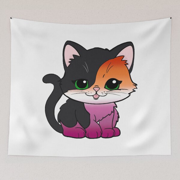 Item preview, Kawaii Lesbian Cat – Lesbian Pride Cute Design designed and sold by Travelslightly.