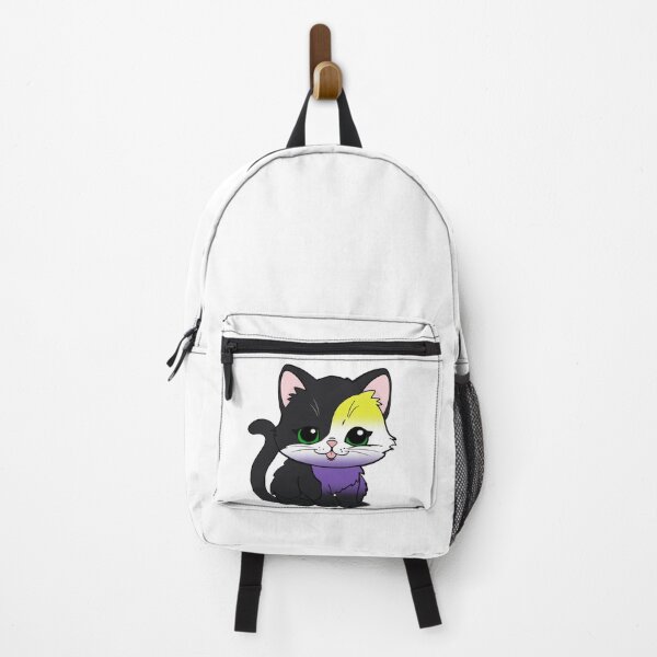 Item preview, Kawaii Nonbinary Cat – Nonbinary Pride Cute Design designed and sold by Travelslightly.