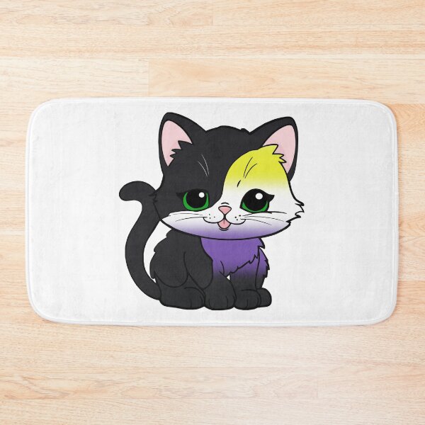 Item preview, Kawaii Nonbinary Cat – Nonbinary Pride Cute Design designed and sold by Travelslightly.