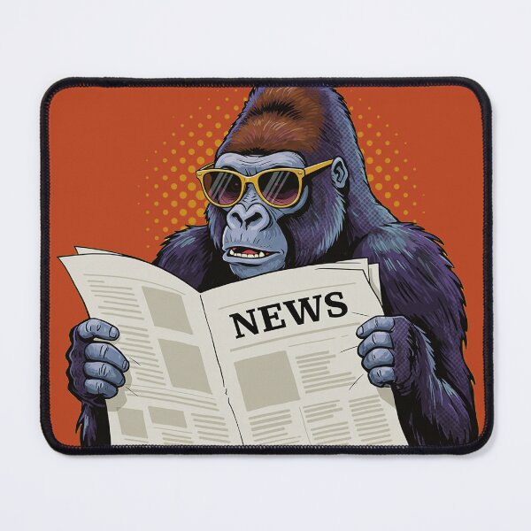Item preview, Newspaper-Loving Gorilla designed and sold by store-wasabi.