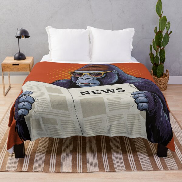 Item preview, Newspaper-Loving Gorilla designed and sold by store-wasabi.