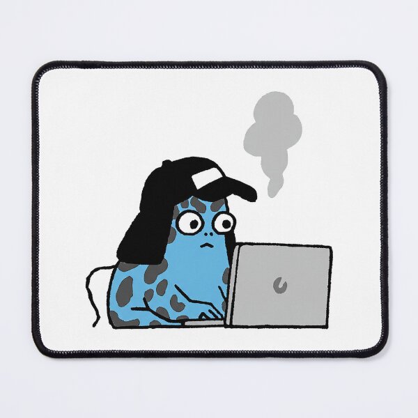 Item preview, Stressed Blue Frog Laptop Illustration designed and sold by zzz888.