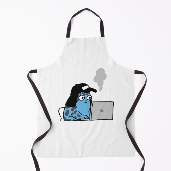 Item preview, Stressed Blue Frog Laptop Illustration designed and sold by zzz888.