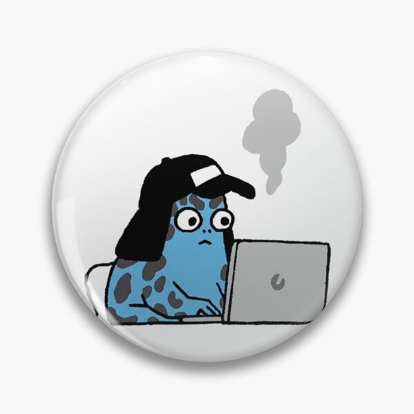 Item preview, Stressed Blue Frog Laptop Illustration designed and sold by zzz888.