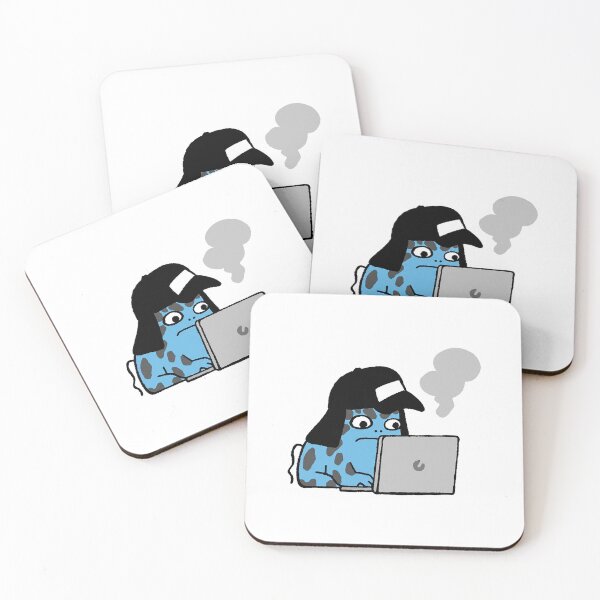 Item preview, Frustrated Blue Frog Laptop Illustration designed and sold by zzz888.