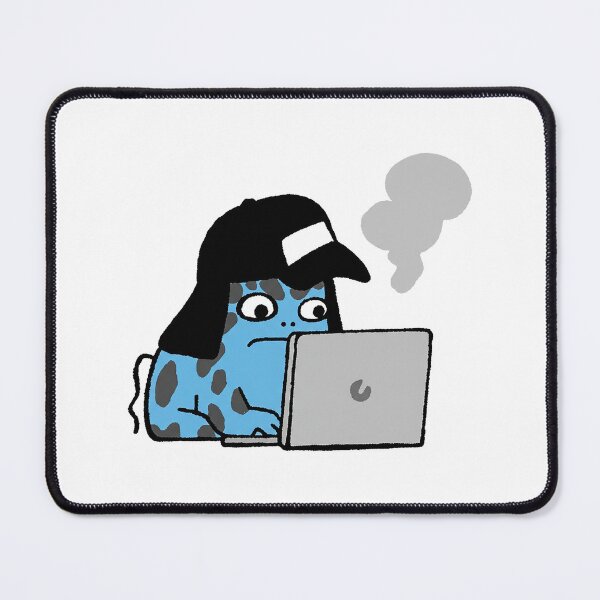 Item preview, Frustrated Blue Frog Laptop Illustration designed and sold by zzz888.