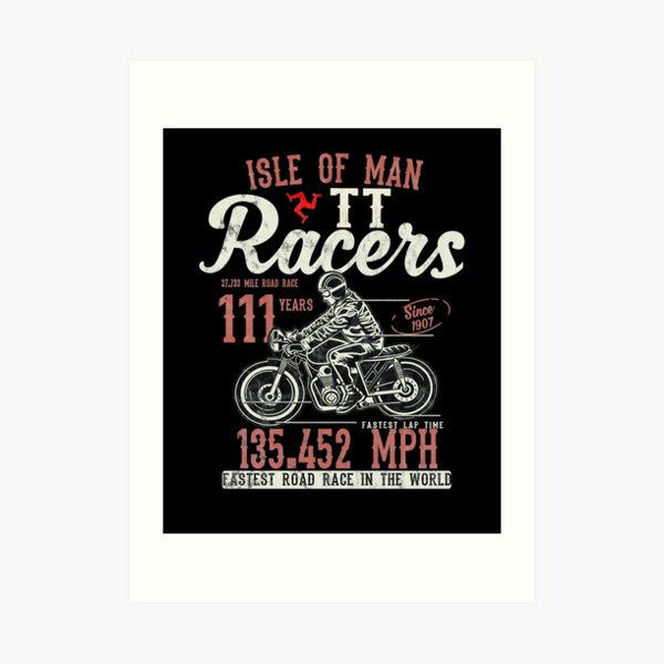 Isle Of Man TT Races Top Speed Racing 3 Legs Of Man Manx Flag Art Print