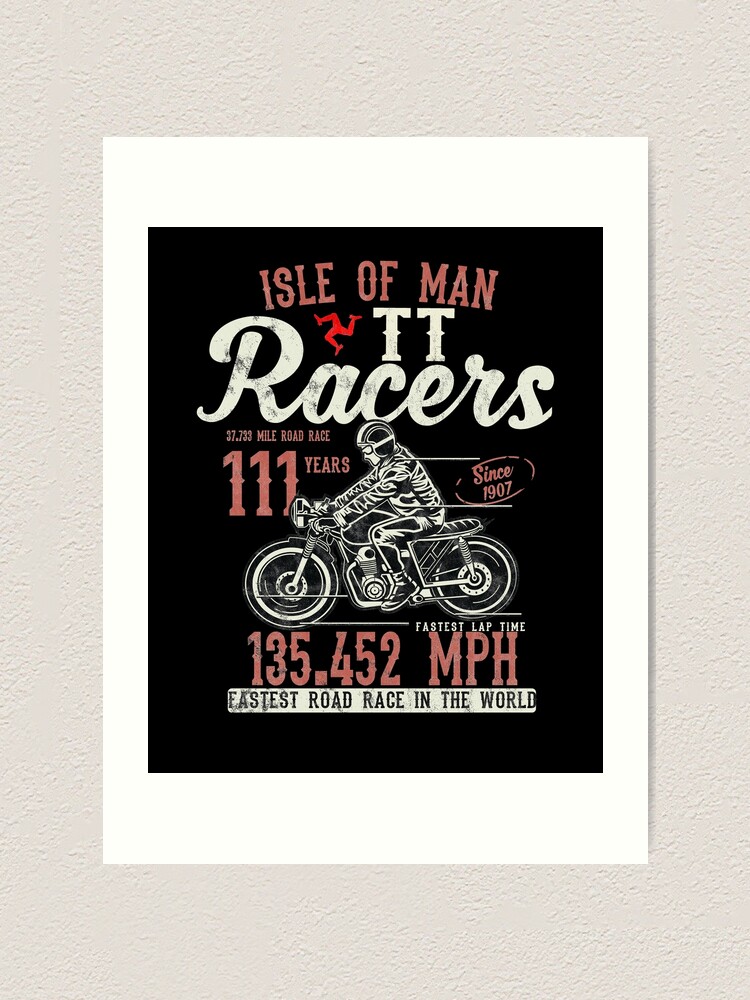 Alternate view of Isle Of Man TT Races Top Speed Racing 3 Legs Of Man Manx Flag Art Print
