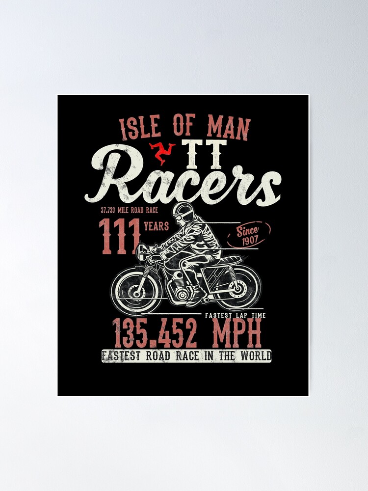 Alternate view of Isle Of Man TT Races Top Speed Racing 3 Legs Of Man Manx Flag Poster