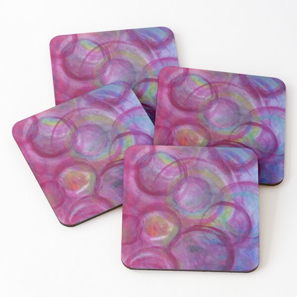 Item preview, Circles and purple abstract acrylic painting designed and sold by KarenKaspar.