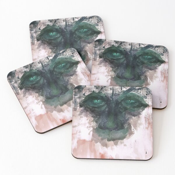 Item preview, Sweet Green Eyes - Abstract Expressionist Portrait designed and sold by vestigioart.
