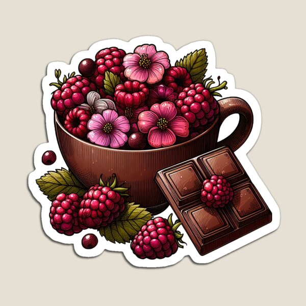 Item preview, Raspberry chocolate cup sticker designed and sold by BloomAndStick.