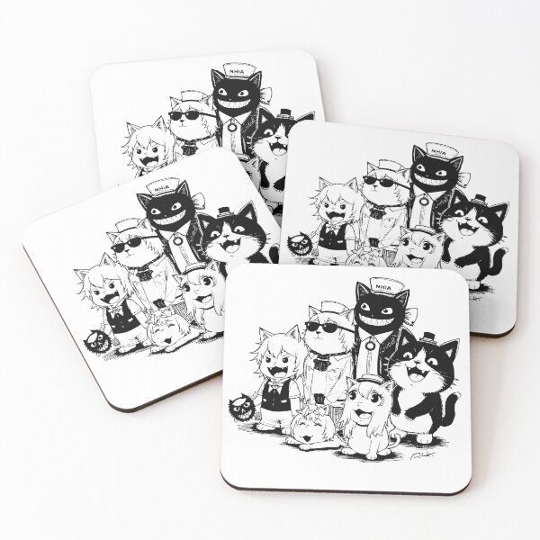 Item preview, Crazy cute funny cats in japan style manga anime ink drawing designed and sold by VonKalt.