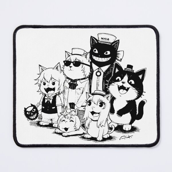 Item preview, Crazy cute funny cats in japan style manga anime ink drawing designed and sold by VonKalt.