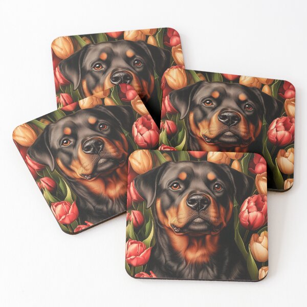 Item preview, Rottweiler with Tulips designed and sold by PetsArt.
