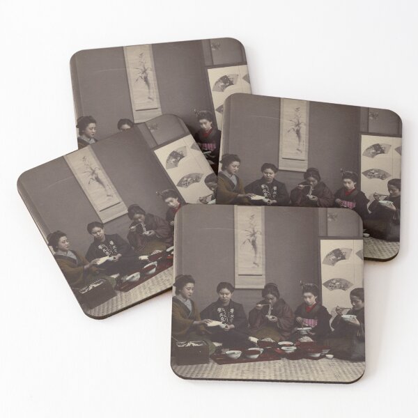 Item preview, Japanese women having lunch  designed and sold by 19th Century in Color.