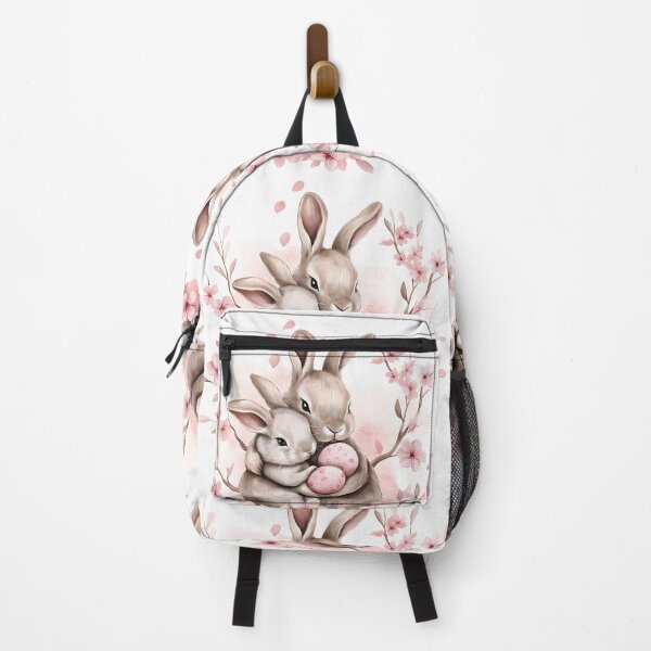 Item preview, Cute Easter Bunny Hug with Sakura Flowers and Eggs – Watercolor Illustration designed and sold by Sitred123.