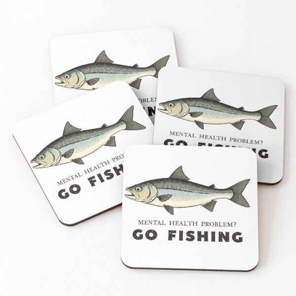 Item preview, Vintage Fishing Illustration - Mental Health Problems? Go Fishing designed and sold by FinSail.