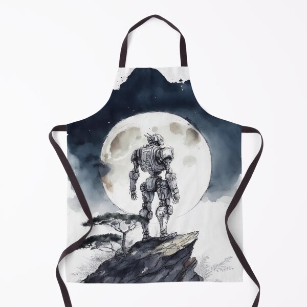 Artikelvorschau, Einsamer Robotermond entworfen und verkauft von Retr0Tshirts.