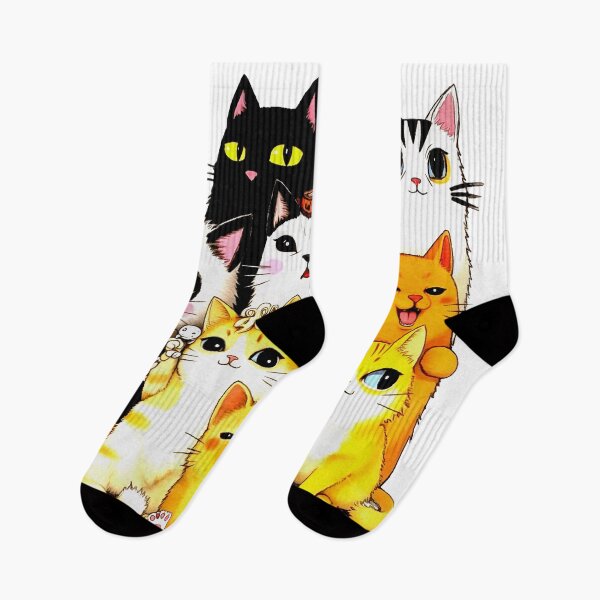 Item preview, Crazy cute funny cats in japan style manga anime ink drawing designed and sold by VonKalt.