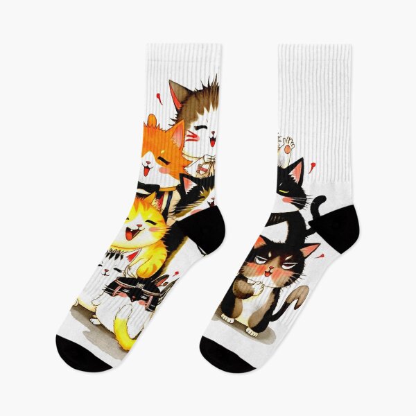 Item preview, Crazy cute funny cats in japan style manga anime ink drawing designed and sold by VonKalt.