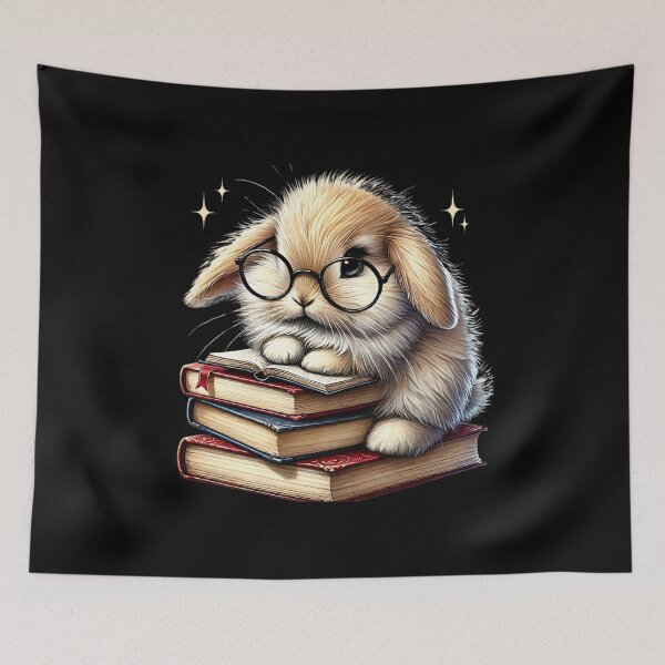 Item preview, Cute Bunny Reading Books  designed and sold by thebest-2studio.