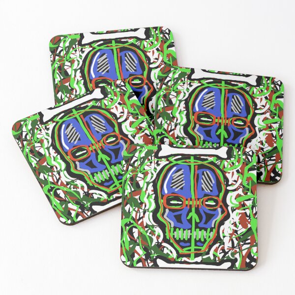 Item preview, Colorful skull and bones designed and sold by pawelkinart.