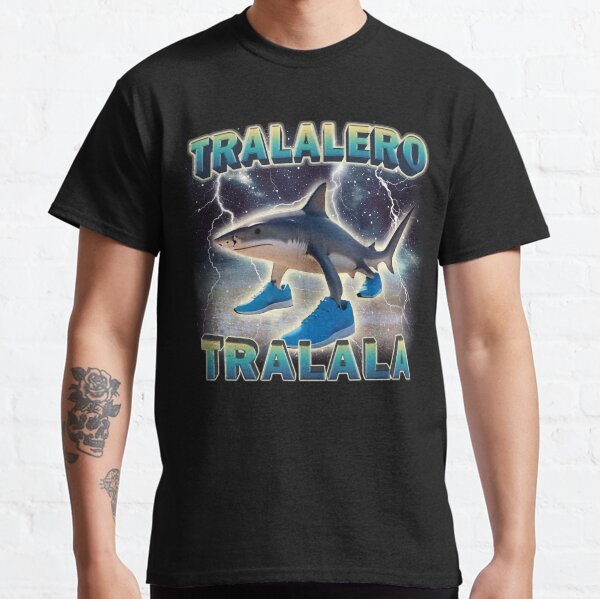 Vista previa del artículo con la obra «Tralalero Tralala Meme Divertido de Tiburón», diseñado y vendido por MemishDesign.