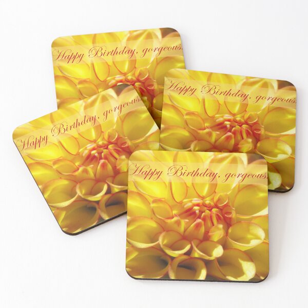 Item preview, Happy Birthday With A Yellow Dahlia designed and sold by hurmerinta.