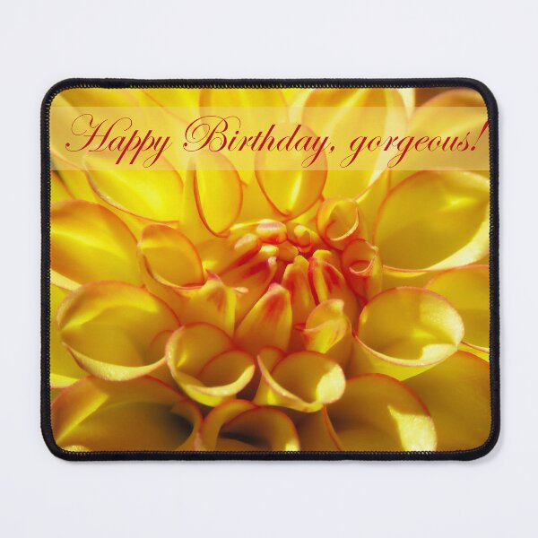 Item preview, Happy Birthday With A Yellow Dahlia designed and sold by hurmerinta.