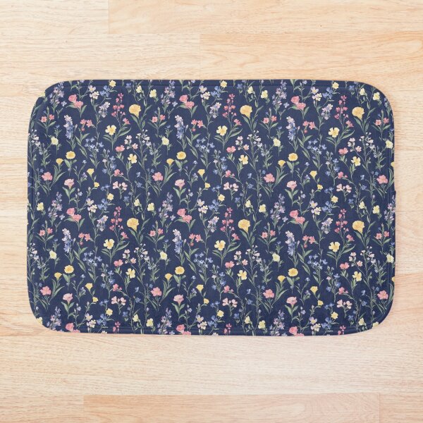 Item preview, watercolour wildflowers on blue background designed and sold by PoppyLaneStudio.