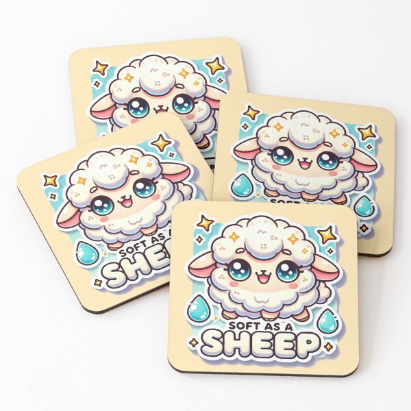 Item preview, Kawaii Sheep Sticker – Soft as a Sheep, Fluffy Lanolin Lover designed and sold by Design by Anthony .