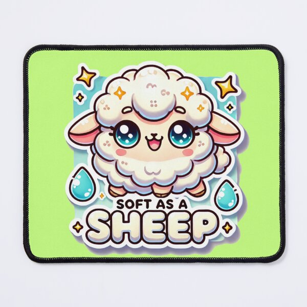 Item preview, Kawaii Sheep Sticker – Soft as a Sheep, Fluffy Lanolin Lover designed and sold by Design by Anthony .