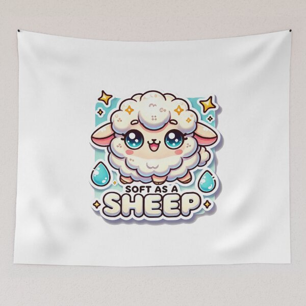 Item preview, Kawaii Sheep Sticker – Soft as a Sheep, Fluffy Lanolin Lover designed and sold by Design by Anthony .