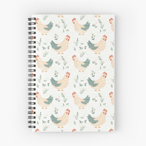 Item preview, pastel cottagecore chickens on light background designed and sold by PoppyLaneStudio.