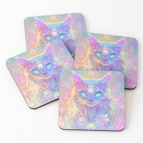 Item preview, Colorful mystical holographic cat designed and sold by natalidesign.