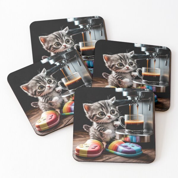 Item preview, Cat with coffee designed and sold by QuanntixArt.