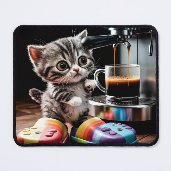 Item preview, Cat with coffee designed and sold by QuanntixArt.